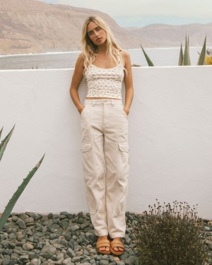 Antique White 1 Women's Billabong Wall To Wall Denim Cargo Pants | 935178AWU