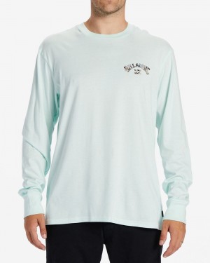 Aqua Men's Billabong Arch Fill Long Sleeve T-Shirt | 473510WQF