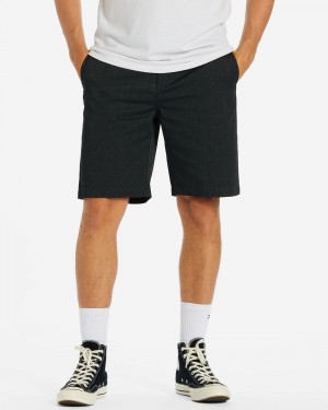 Black Heather Men's Billabong Carter Workwear 21" Shorts | 108729OPV