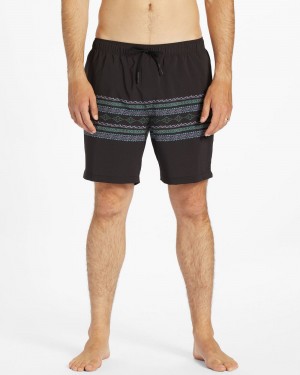 Black Men's Billabong A/Div Surftrek Elastic 17" Shorts | 762459YNX