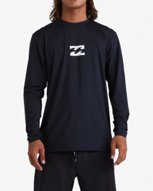 Black Men's Billabong All Day Wave Loose Fit Long Sleeve Surf T-Shirt | 631570MLY