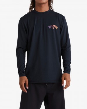 Black Men's Billabong Arch Fill Loose Fit Long Sleeve Surf T-Shirt | 054317BMP