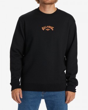 Black Men's Billabong Core Arch Sweatshirt | 218437KFQ