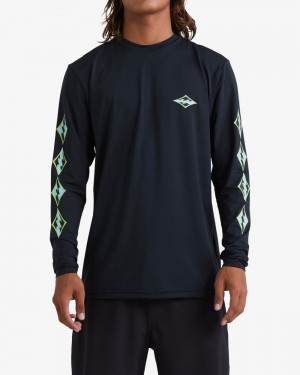 Black Men's Billabong D-Bah Loose Fit Long Sleeve Surf T-Shirt | 065829ALK