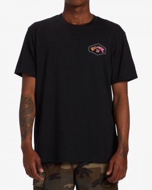 Black Men's Billabong Exit Arch Short Sleeve T-Shirt | 108542VKL