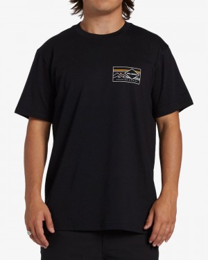 Black Men's Billabong Range Short Sleeve T-Shirt | 269401EZO