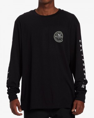 Black Men's Billabong Rotor California Long Sleeve T-Shirt | 827914URM