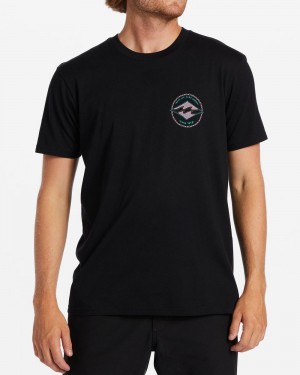 Black Men's Billabong Rotor Diamond T-Shirt | 142730DKE