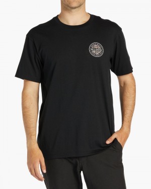 Black Men's Billabong Rotor Short Sleeve T-Shirt | 954367YMC