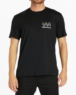 Black Men's Billabong Segment Short Sleeve T-Shirt | 068459TQH