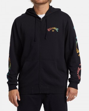 Black Men's Billabong Shorebird Zip Sweatshirt | 109638AOW