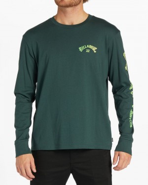 Black Men's Billabong Snaking Arches Long Sleeve T-Shirt | 542930NKZ