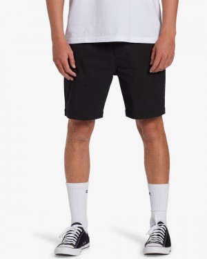 Black Men's Billabong Surftrek Plus 19" Hybrid Shorts | 205618WOY