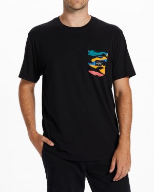 Black Men's Billabong Team Pocket T-Shirt | 705936JNA