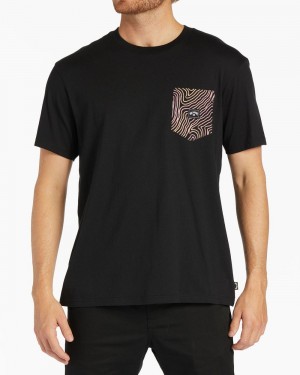 Black Men's Billabong Team Pocket T-Shirt | 614730HQA