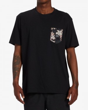 Black Men's Billabong Team Pocket T-Shirt | 537981MKO