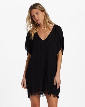 Black Pebble Women's Billabong Walk Away Tunic Top Dress | 418275UOB