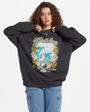 Black Sands 3 Women's Billabong Ride In Oversized Crewneck Sweatshirt | 640825SME