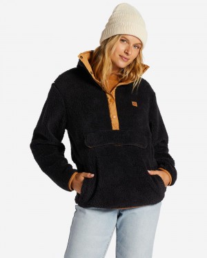 Black Sands Women's Billabong Switchback Mock Neck Fleece Sweatshirt | 683240PXH