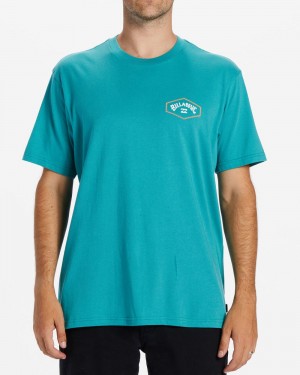 Blue Men's Billabong Exit Arch T-Shirt | 908647TUA