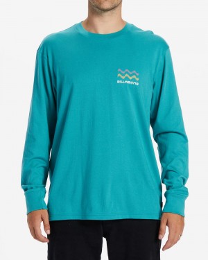 Blue Men's Billabong Fragment Long Sleeve T-Shirt | 670915OEJ