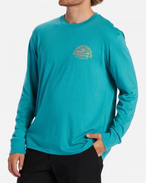 Blue Men's Billabong Highland Long Sleeve T-Shirt | 247139WMG