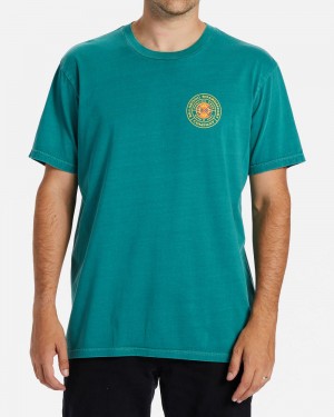 Blue Men's Billabong Trademark T-Shirt | 029741MJV