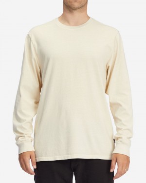 Bone Men's Billabong Essential Wave Washed Long Sleeve T-Shirt | 063954MSY