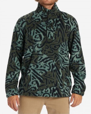 Camo Men's Billabong Boundary Half-Zip Mock Neck Fleece | 569784KCA