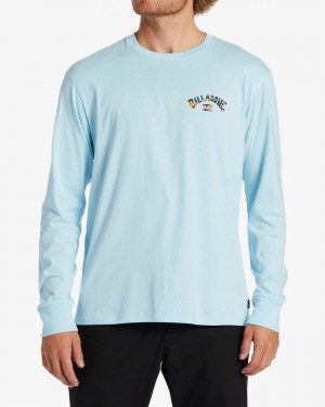 Coastal Blue Men's Billabong Arch Fill Long Sleeve T-Shirt | 172940EQK