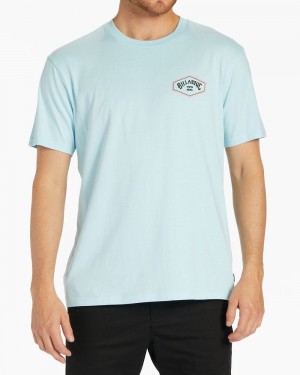 Coastal Blue Men's Billabong Exit Arch Short Sleeve T-Shirt | 068325HQP