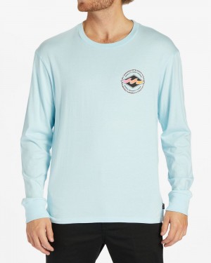 Coastal Blue Men's Billabong Rotor Diamond Long Sleeve T-Shirt | 051294QUA