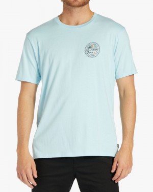 Coastal Blue Men's Billabong Rotor Short Sleeve T-Shirt | 549603PMR