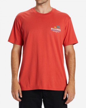 Coral Men's Billabong Lounge T-Shirt | 380497SAH