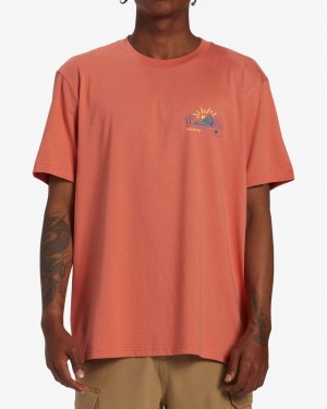 Coral Men's Billabong Panorama Short Sleeve T-Shirt | 635021YPK