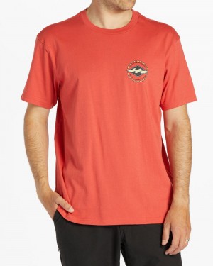 Coral Men's Billabong Rotor Diamond Short Sleeve T-Shirt | 684517QKJ