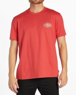 Coral Men's Billabong Summit Short Sleeve T-Shirt | 263409DRZ