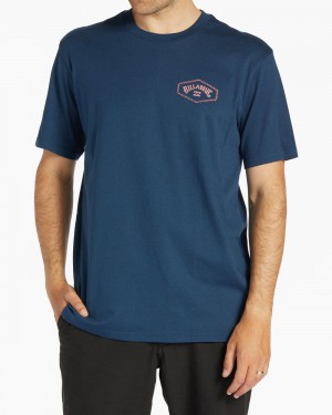 Dark Blue Men's Billabong Exit Arch Short Sleeve T-Shirt | 983541CSH