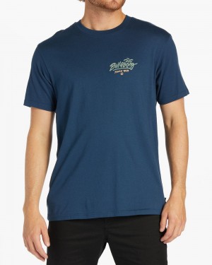 Dark Blue Men's Billabong Lounge Short Sleeve T-Shirt | 451296AUX