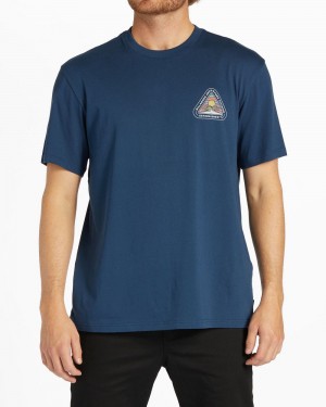 Dark Blue Men's Billabong Rockies Short Sleeve T-Shirt | 795243KXL