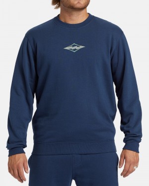 Dark Blue Men's Billabong Shorebird Crew Sweatshirt | 863729RUM