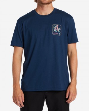 Dark Blue Men's Billabong Social T-Shirt | 681394SCM