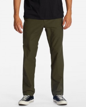 Dark Olive Men's Billabong A/Div Surftrek Plus Organic Elastic Waist Pants | 167294EHB