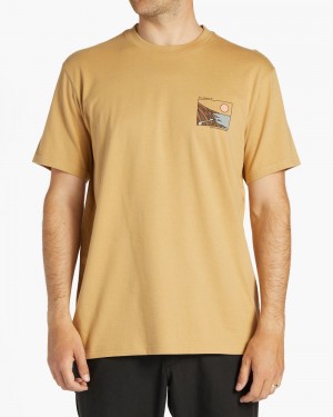 Dusty Gold Men's Billabong Gateway Short Sleeve T-Shirt | 680375NOG