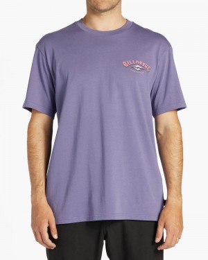 Dusty Grape Men's Billabong A/Div Arch Short Sleeve T-Shirt | 271469XKW