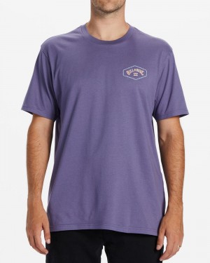 Dusty Grape Men's Billabong Exit Arch T-Shirt | 805942BVQ