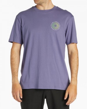 Dusty Grape Men's Billabong Heat Short Sleeve T-Shirt | 517928LCS