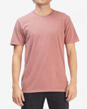 Faded Rose Men's Billabong Essential Wave Washed Short Sleeve T-Shirt | 784962HEZ