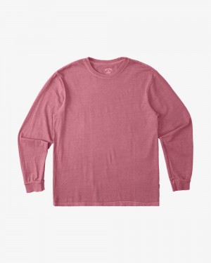 Faded Rose Men's Billabong Essential Wave Washed Long Sleeve T-Shirt | 319284DFH