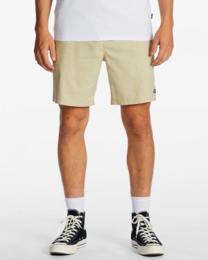 Field Khaki Men's Billabong Surftrek Hemp Technical Elasticized Shorts | 531674ZIM